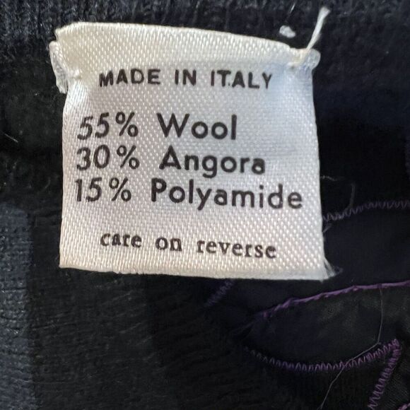 Vintage Esteban by Gary Worth Black Wool Angora V-Neck Sweater - Picture 5 of 5